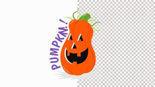 Pumpkin Monster Animation Alpha Channel
