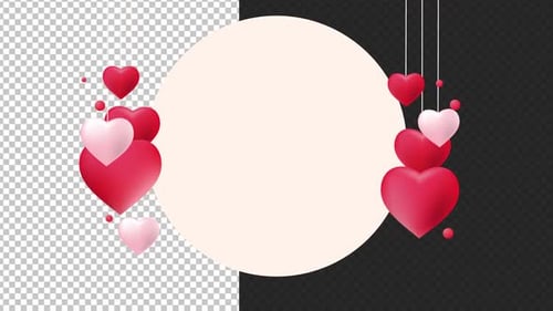 Valentine's Day Animated Hearts Circle Frame