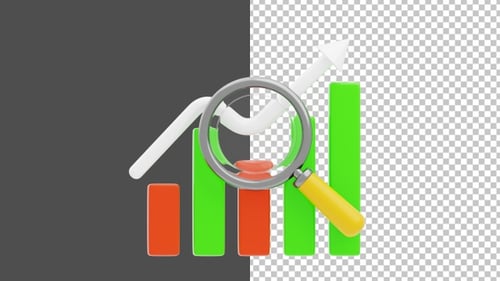 3D-Animation von Datentrends | Alpha Channel