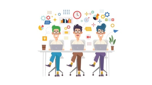 Empresários trabalhando juntos