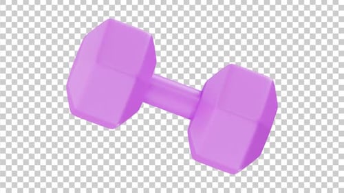 3D Animated Dumbbell | Alpha Channel