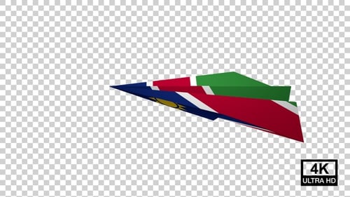 Papierflugzeug der Flagge Namibias V2