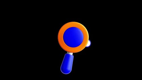 Animated 3D Magnifying Glass Search Icon