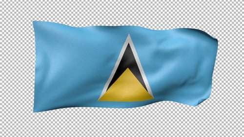 Saint Lucia Waving Flag Transparent Alpha