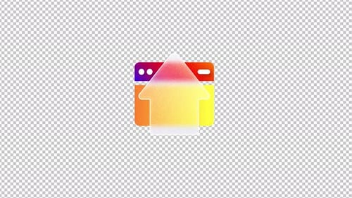 Icônes d'interface utilisateur transparentes, application mobile, animation 4K