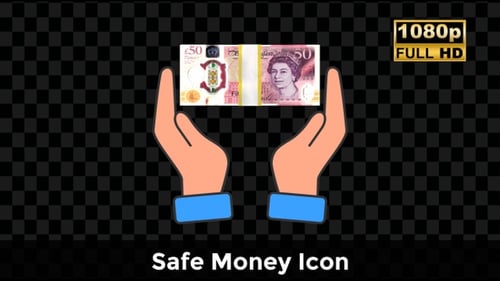 Cartoon Hands Holding Rotating British Pound Banknotes