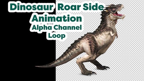 3D Animated Dragon-like Dinosaur Walking and Roaring with Alpha Channel