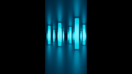 Vertical video blue gradient neon tube tunnel loop animation