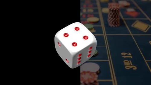 3D Animated Rolling Dice Alpha Channel for Casino Gaming Projects