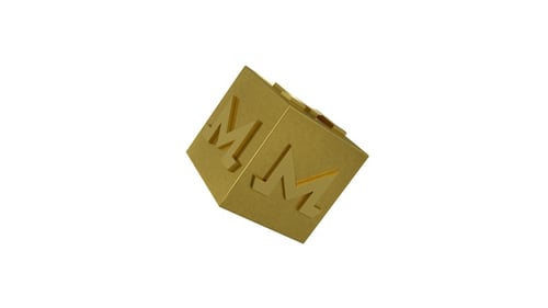 Golden 3D Cube Rotating Loop Animation