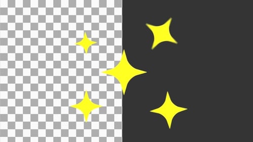 3D Shiny Yellow Twinkle Stars | Alpha Channel