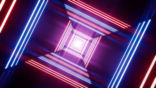 Glowing Red and Blue Neon Lights Room Loop