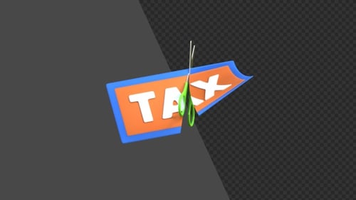 3D Animation of Cut Tax | Alpha Channel