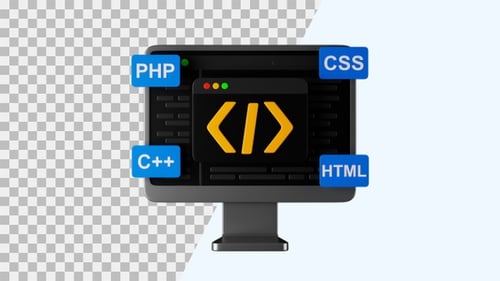 3D Animation Icon of Coding | Alpha Channel