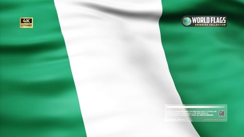 Nigeria Flag Waving Seamless Loop