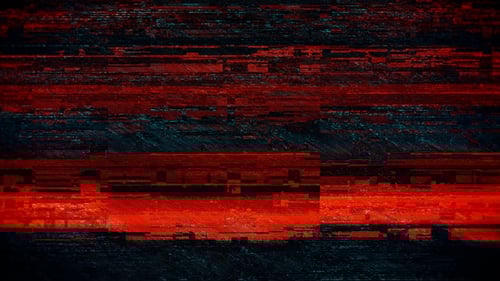 Red and Black Digital Glitch Animation With Horizontal Patterns