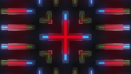 Dynamic Neon Geometric Light Patterns Background