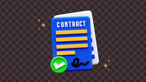 Document contractuel 3D avec animation cochée