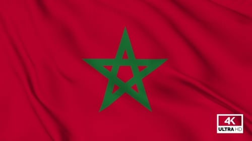 Realistic Waving Morocco Flag Seamless Loop Animation