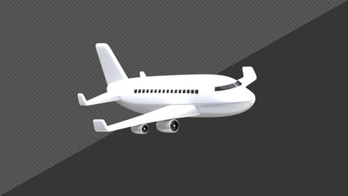 3D Airplane Fly | Alpha Channel