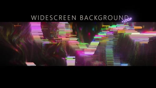 Colorful Glitch Wave Widescreen Background Loop