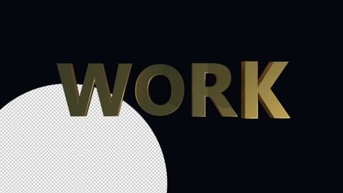 Modern 3D Gold Text Word Reveal Animation