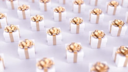 4K Rotating Gift Boxes Background Loop