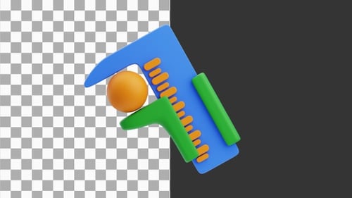 3D Animation of Precision Measuring Caliper Tool | Alpha Channel