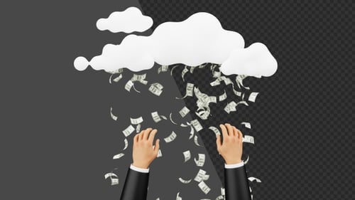 3D Raining Money | Alpha Channel