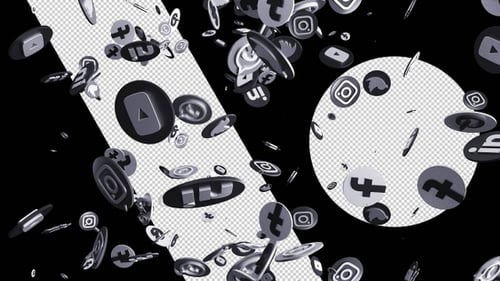 Social Media Collection Black And White Loop Alpha