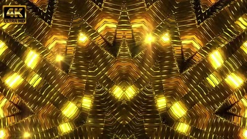 Luxurious Golden Kaleidoscope Geometric Animated Background