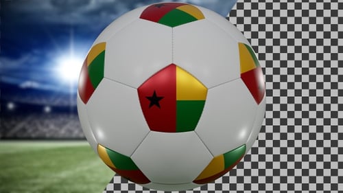 Football spinning ball Guinea Bissau | UHD | 60fps