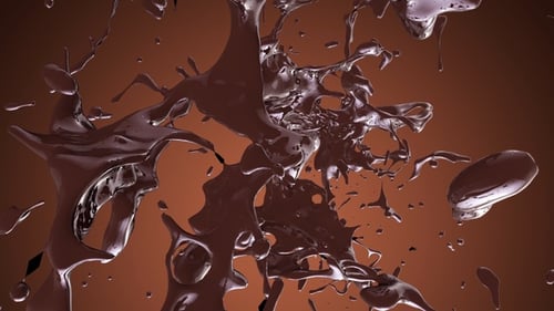 Chocolate Splash Fluid Dynamic Burst Animation