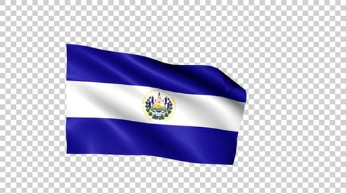 Realistic Waving El Salvador Flag Animation