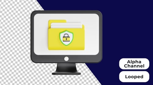 3D Animated File Protection | Alpha Channel