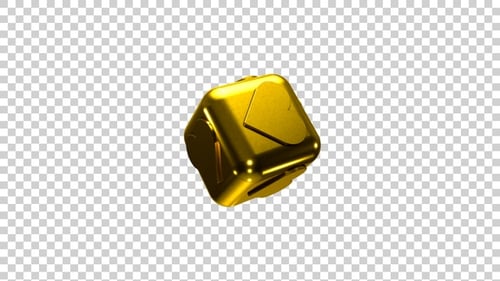 Herzsymbol auf 3D-Box, goldfarben