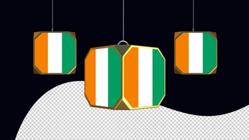 Geometric 3D Côte d'Ivoire Flag Object Assembly Animation