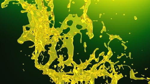 Dynamic Yellow Liquid Splash Element