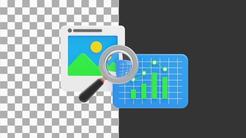 3D Animation of Social Media Analytic | Alpha Channel