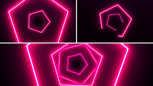 Neon Tunnel Geometric Pink Background