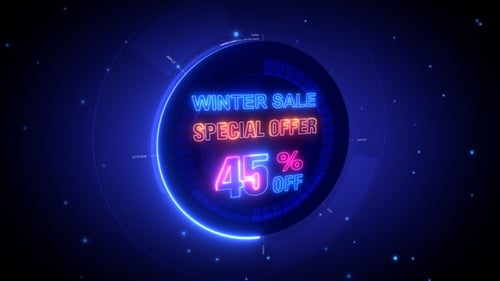 Dynamic Neon Winter Sale Special Offer Title