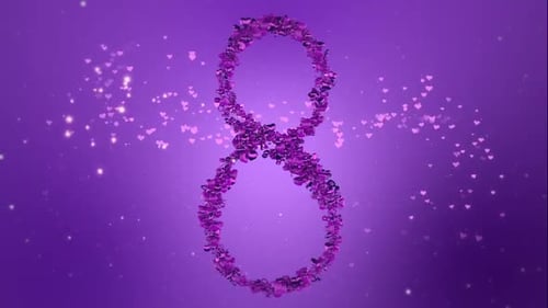 Animated Hearts and Female Symbols Unite to Form Number Eight