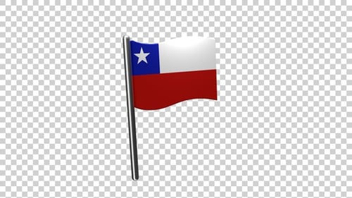 Waving Chile Flag 3D Animation