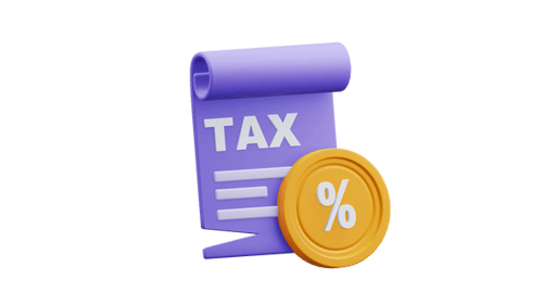 Tax Bill and Percentage Coin 3D Animation