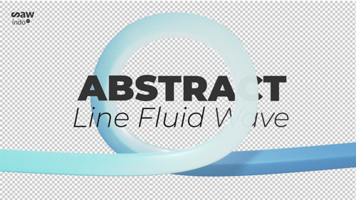 3D Animation Line Fluid Wave Blue Ocean Transparent v4