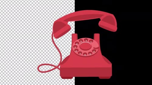 Old Red Vintage Phone Ringing Animation