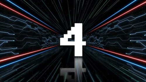 Glitch Number 4 in Tech Room on Alpha Channel, Loop - Package (2 Videos Included)