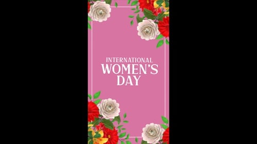 Happy International Women's Day animated motion graphics, March 8, greeting card background 4k V2 Ve