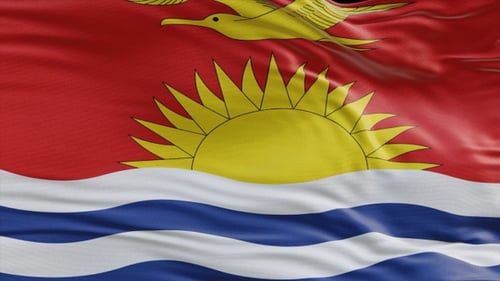 Realistic Waving Flag of Kiribati Animation Loop