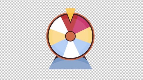 Flat Design Spinning Wheel of Fortune Animation